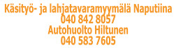 Käsityö- ja lahjatavaramyymälä Naputiina/Autohuolto Hiltunen logo